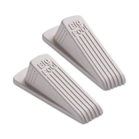 Master Caster Co Master, BIG FOOT DOORSTOP, NO SLIP RUBBER WEDGE, 2.25W X 4.75D X 1.25H, BEIGE, 2PK 00975